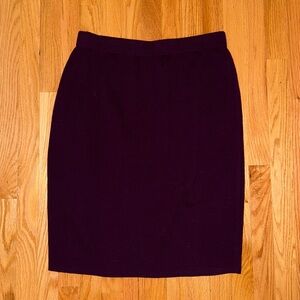 St. John Collection by Marie Gray Knit Mid-Length Skirt Burgundy